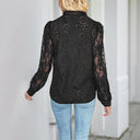 Ladies' Lace Sleeve Blouse with Structured Design