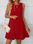 Women's Ruffled Hem Sleeveless Summer Dress