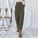 Women's Cargo Pants with Adjustable Waist & Side Pockets