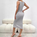 Women's Stylish Figure-Fitting Strap Dress with Side Slit