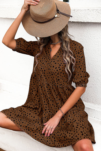 Women's Ruffle V-Neck Dress with Airy Design