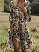 Chic Women's V-Neck Dress with Side Slit