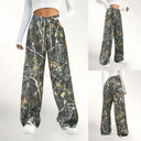 Stylish Women's Camouflage Palazzo Pants with Elastic Waistband
