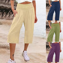 Chic Women's Culottes with Stretchy Waist and Pockets
