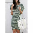 Women's Camouflage Ruffle Detail Dress