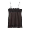 Satin Pants with Lace Accents for Women