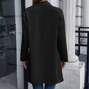 Chic Oversized Blazer Jacket with Double Button and Pocket Design
