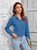 Chic Women's Blouse with Exquisite Stitching