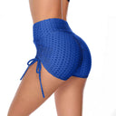 High-Waisted Women's Swim Shorts with Stylish Gatherings