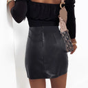 Sleek Faux Leather Skirt with Stud Accents for Women