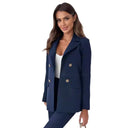 Chic Double-Breasted Blazer with Gold Accents