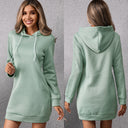 Chic Hooded Sweat Dress with Pockets