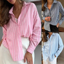 Striped Women's Blouse with Relaxed Fit