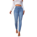 Trendy High-Waisted Ripped Skinny Jeans for Women