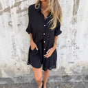Chic Women's Cotton Shorts Set with Oversized Top