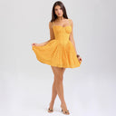 Floral Lace Mini Dress with Adjustable Spaghetti Straps