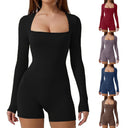 Square Neck Long Sleeve Bodysuit for Women