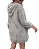 Women's Hooded Fleece Dress with Pockets
