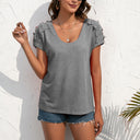 Floral Lace Trim Women's T-Shirt