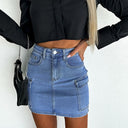 Chic Women's Denim Skirt with Stylish Pockets