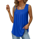 Women's Draped Sleeveless Blouse - Chic Style