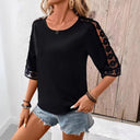 Lace-Sleeved Women's Blouse for Effortless Style