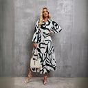 Trendy Women's Graphic Print Shirt Dress