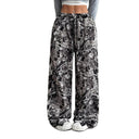 Floral Design Women’s Pants with Elastic Waistband