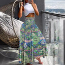 Colorful Ethno Pattern Women's Macro Skirt with Elastic Waistband