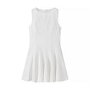 Chic Women's Summer Sleeveless Dress with High Cut Hem