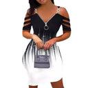 Chic Off-Shoulder Zippered Dress for Women