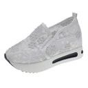 Floral Embroidered Women's Sneakers with Traction Sole
