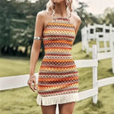 Women's Ethno Patterned Summer Dress with Tassels