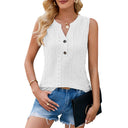Chic Women's Eyelet Blouse with Button Placket