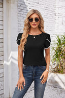 Ruffled Sleeve Lace Blouse for Women
