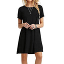 Chic Women's Round Neck Short Sleeve Dress