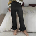 Fluffy Ruffled Hem Culottes for Women