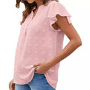 Chic Women's Blouse with Statement Sleeves and V-Neck Design
