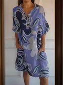 Floral-Designed Women's Hooded Dress