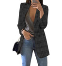 Chic Women's Checked Blazer with Contemporary Design