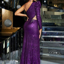 Stylish Asymmetrical Evening Dress with High Slit