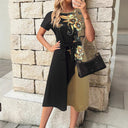 Floral-Designed Women's Dress with Side Belt