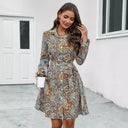 Floral Print Long Sleeve Women's Dress