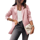 Chic Women's Blazer with Unique Cut and Button Accents