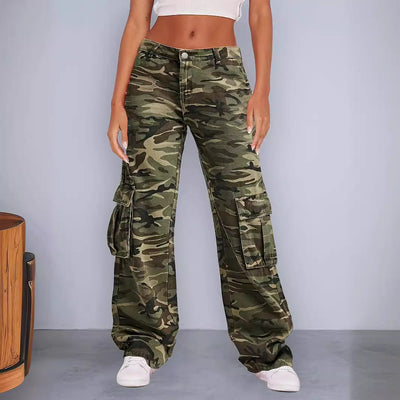 Urban Camouflage Women's Cargo Pants with Utility Pockets
