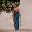 Chic Asymmetrical Evening Dress with Silky Finish