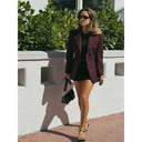 Chic Women's Blazer Jacket with Double Button Closure