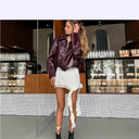Satin Lace-Trimmed Asymmetrical Shorts for Women