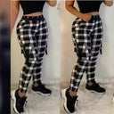 Trendy Women's Check Pattern Cargo Pants