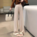 Flowy Knit Trousers with Chic Hem Design